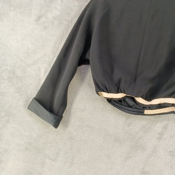 ALESSANDRO DELL ACQUA Wrap Crop Blazer Size 11 Junior Silk Wool Woven Black - Picture 13 of 13